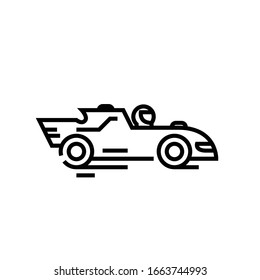 Racing car line icon, concept sign, outline vector illustration, linear symbol.