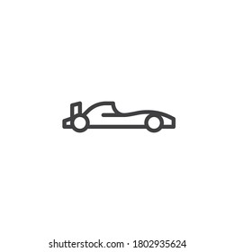 Racing Car line icon. linear style sign for mobile concept and web design. Sport car outline vector icon. Symbol, logo illustration. Vector graphics