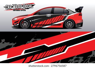 Racing Car Livery Design, Editable Sports Car Decal Vector Template 10
