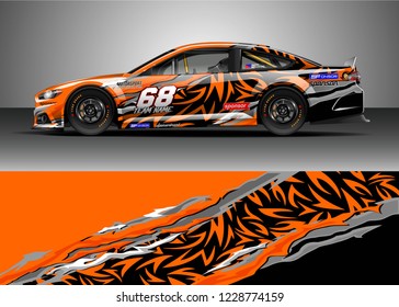 Racing car livery design vector. Graphic abstract stripe racing background kit designs.