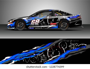 Vector de diseño de camión de carreras. Diseños gráficos abstractos para el kit de fondo de bandas.