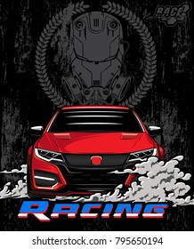 racing car logo graphic design template