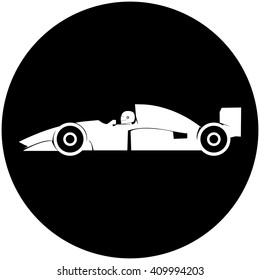 Racing car logo or icon vector illustration
