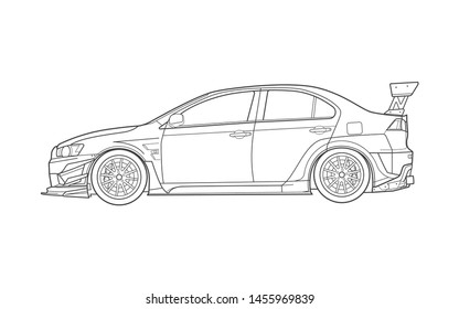 racing car modification tuning vector illustration