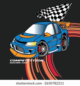 racing car on track vector illustration