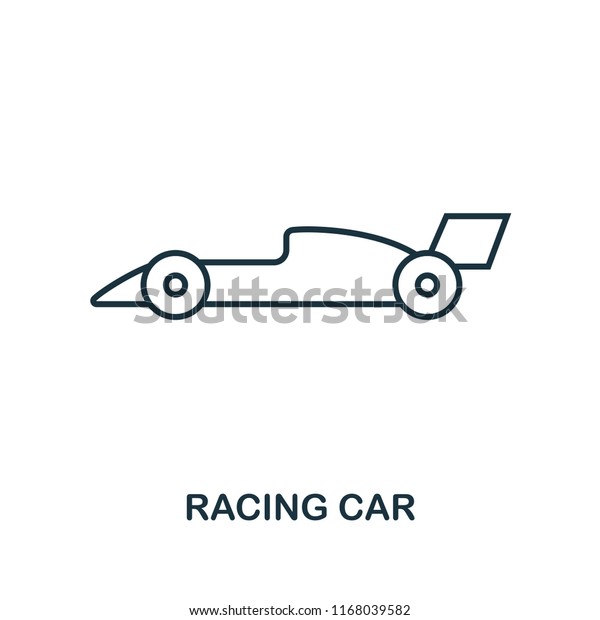 Racing Car outline icon. Simple element\
illustration. Racing Car icon in outline style design from sport\
equipment collection. Can be used for web, mobile and print. web\
design, apps, software,\
print.