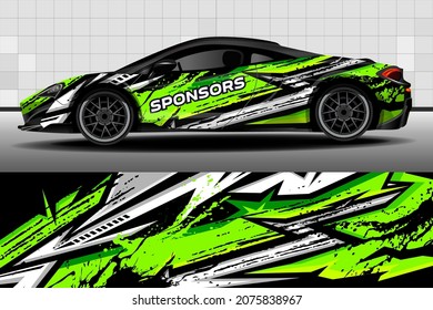 Racing car packaging design vector. Design of car stickers. Abstract racing and sport background for racing livery or daily use car vinyl decal. Car design development for the company.
