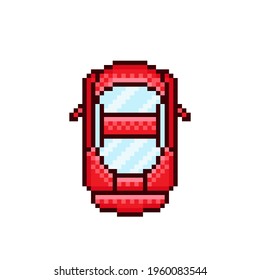 Imagen de píxel de coche de carreras. Icono de coche. Ilustración vectorial. Coche deportivo. Diseño adhesivo. Ilustración vectorial aislada.