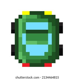 Racing car pixel art. Vector illustration.