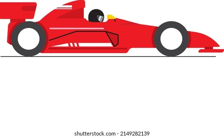 Racing car. Race driver in a car. Drawing for children.