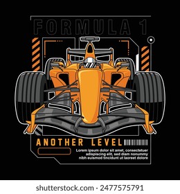 Racing Car and race flag vector design for sports theme