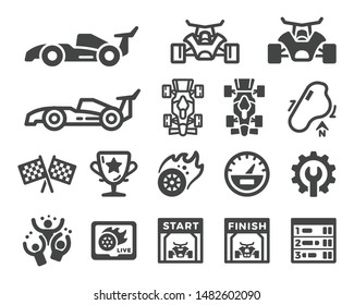 Racing And Car Race Icon Set,vector And Illustration