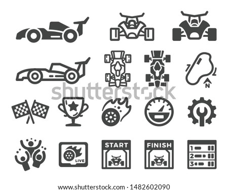 racing and car race icon set,vector and illustration