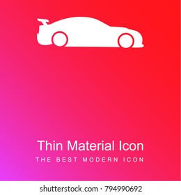 Racing car with side skirts red and pink gradient material white icon minimal design
