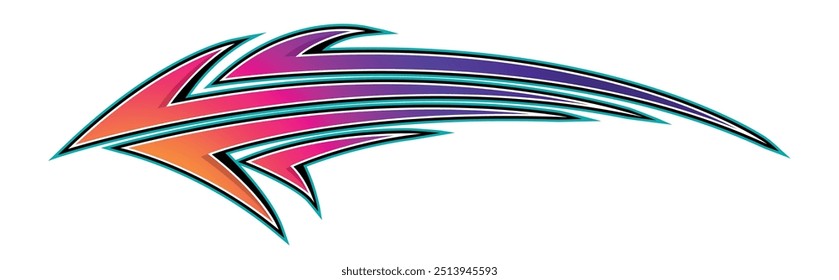 Racing car side sticker sports cars abstract tribal tattoo decoration. Eps 10 vector art image illustration. Side strip decal for car, auto, truck, boat, ship, suv, motorcycle.