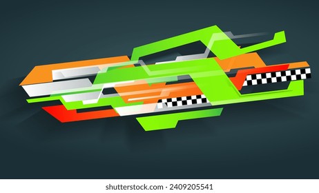 Racing car signature strips. Sport car background wallpaper with checkered effects