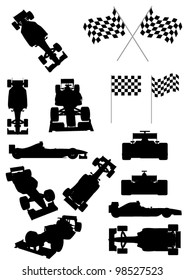 Racing Car Silhouette Set