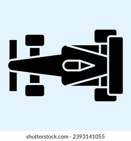 Racing car solid icon. Race vehicle silhouette, speed competition round. Sport vector design concept, glyph style pictogram on white background, use for web and app. Eps 10