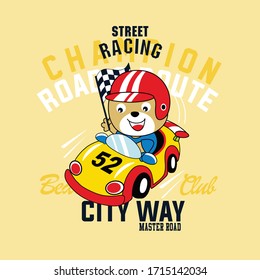 racing car speed cartoon vector
