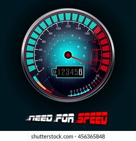 Racing car Speedometer illustration.Vector