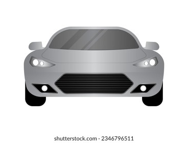 Racing Car or Sports Car or Super Car Front View. Vector Illustration.