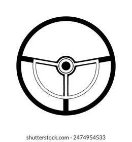 Racing car Steering Wheel silhouette. Car automobile accessories icon logo vector illustration