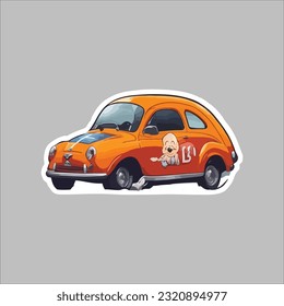 racing car sticker logo vector design