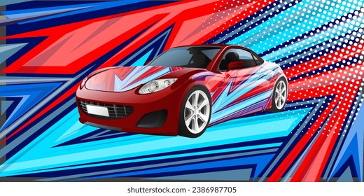 Racing Car sticker Stripes con fondo de pantalla de color vibrante