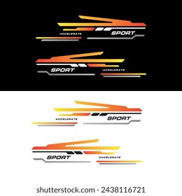 racing car stickers stripe abstract shape . vinyl decal templates isolated set