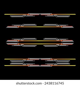 racing car stickers stripe abstract shape . vinyl decal templates isolated set