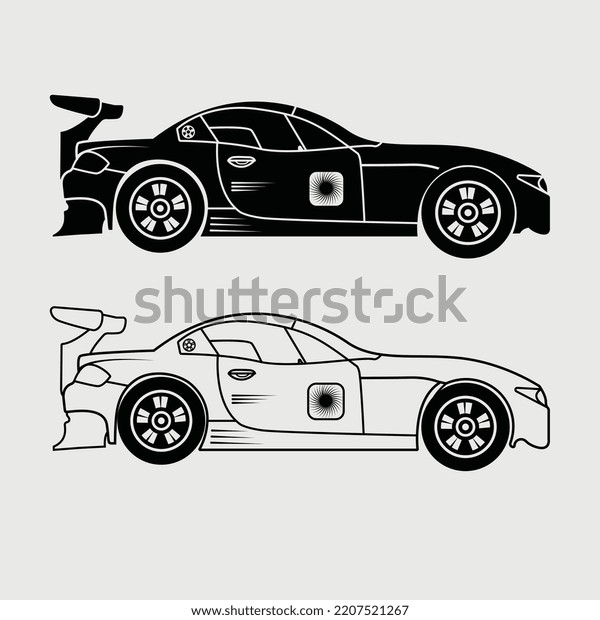 Racing Car Svg Printable Vector Design Stock Vector (Royalty Free ...