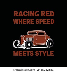 A Racing car t-shirt design template 