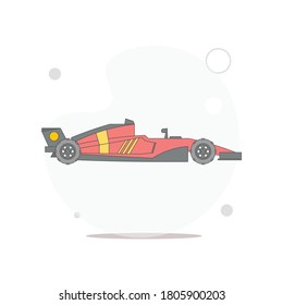 racing car vector flat illustration on white