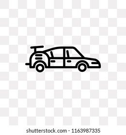 Racing car vector icon isolated on transparent background, Racing car logo concept