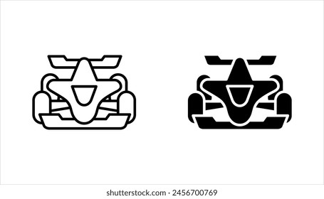 Racing car vector icon set, bolid F1 symbol. Modern, vector illustration on white background