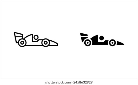 Racing car vector icon set, bolid F1 symbol. Modern, vector illustration on white background