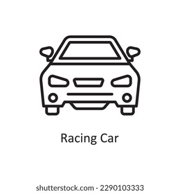 Racing Car Vector Outline icon Design illustration. Gaming Symbol on White background EPS 10 File