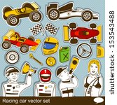 Racing car vector set