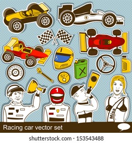 Racing car vector set