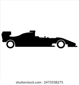 Racing car vector silhouette . EPS 10