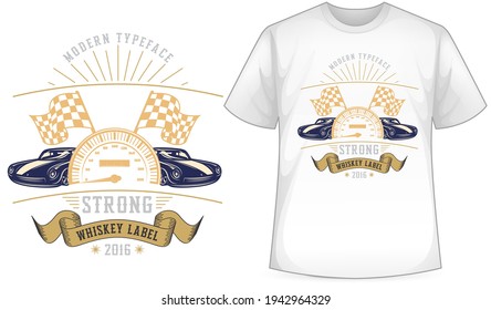 Racing car vector t-shirt design