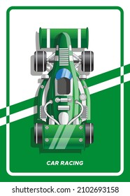 Racing Car. View From Above. Vector Illustration.