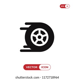 Racing car wheel icon vector