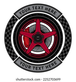 racing car wheel logo, vector EPS 10