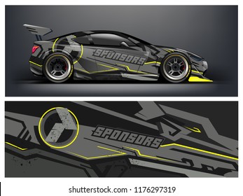 Racing Car Wrap. Abstract Strip For Racing Car Wrap, Sticker, And Decal. Vector Eps 10 Format.