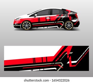 Racing car wrap. abstract strip shapes for car wrap, sticker, and decal template design vector