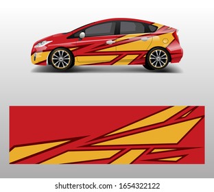 Racing car wrap. abstract strip shapes for Company car wrap, sticker, and decal template design vector
