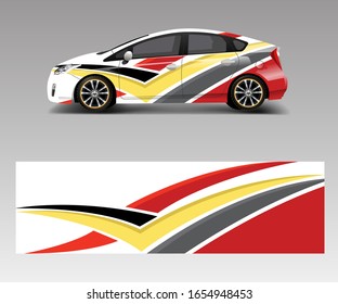 Racing car wrap with abstract stripe shapes for Company. Sport car racing wrap vector design template design vector