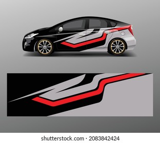 Racing car wrap with abstract stripe shapes for Company. Sport car racing wrap vector design template design vector