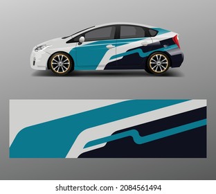 Racing car wrap with abstract stripe shapes for Company. Sport car racing wrap vector design template design vector